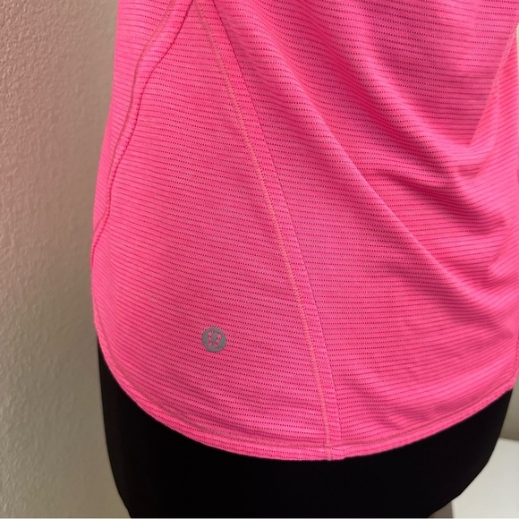 Lululemon In A Cinch Tank Top Heathered Neon Pink Size 8 - Picture 12 of 13